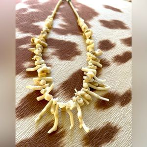 White Natural Branch Coral Necklace Vintage from the Seventies